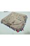 Handmade Crystal Drop Stone Beaded Writing, Cheesecloth Yemeni, Scarf, 4 Edge-Embroidered - 4