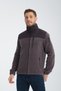 Men's Smoked Full Zip Antipilling Non-Pilling Softshell Paneled Fleece Jacket