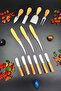 6 Butter, Jam, and Chocolate Knives 3 Steel Serrated Kitchen Knives 4 Cheese Knives Bamboo - 4