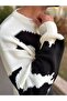 Sweater Double Layer Knitted Natural Cotton Sweater with Ripped Detail Self-Patterned Laser Cut Loose Knitwear - 2