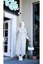 Light Cream Full Length Striped Trench Coat - 6