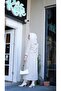 Light Cream Full Length Striped Trench Coat - 3