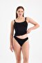 Women's Cotton Lace Strap Black Tank Top and Panties Set - 8
