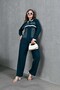 Women's Front Embroidered Stripe Tassel Detailed Knitwear Shirt and Trousers Bottom Top Set - 4
