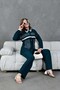 Women's Front Embroidered Stripe Tassel Detailed Knitwear Shirt and Trousers Bottom Top Set - 7