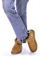 Women's Tan Suede Ankle Boots with Feather Inside Flat Sole Tan Shoes Boots - 5