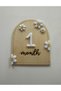 Natural Birch Plywood & Plexiglass Numbered Baby 12 Month Milestone Cards | Photo Shoot Set - 6