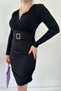 Belted Jersey Dress Black - 2
