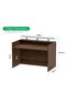 Modern Reception Desk White with Glass Top Desk Office Reception Table-140Cm (Dark Brown) - 3