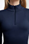 Lacivert Fitted/vücuda Oturan Fermuarlı Yaka Esnek  Örme Bluz TWOAW25BZ00163 - 4