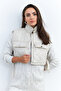 Women's Beige Crop Vest İs808 - 5