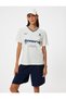 Cotton Short Sleeve V-Neck T-Shirt - College Printed - 3
