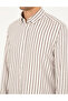 Brown Regular Fit Striped Long Sleeve Shirt 50295253-Vr029 - 7