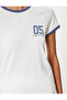 Back Printed T-Shirt College Themed Bias Crew Neck Short Sleeve - 5