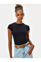 Crew Neck Body Back Detail Short Sleeve Slim Fit - 2