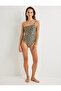 Leopard Patterned Swimsuit One Shoulder - 3
