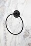 Adhesive Round Towel Holder Toilet Paper Holder Ring Series - Matte Black - 3