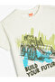 T-Shirt Short Sleeve Crew Neck Tractor Printed Cotton - 3
