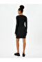 Mini Straight Pencil Dress Square Neck Long Wide Sleeve Bow Detail - 4