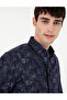 Navy Blue Slim Fit Long Sleeve Shirt 50292130-Vr033 - 2