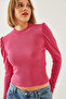 Women's Fuchsia Princess Sleeve Ribbed Blouse 2111 60351109 - 2