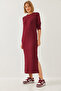 Women's Burgundy Modal Fabric Long Dress 60351127