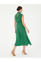 Green Sleeveless Regular Fit Shirt Dress 50283652-Vr054 - 4