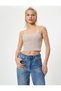Cotton Crop Tank Top - Thin Strap and Ribbed