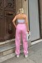 Pink Pawis High Waist Elasticated Women's Sweatpants with Ribbon Inside - 5