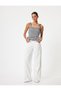 Square Neck Tie Detailed - Ruffled Sleeveless Blouse Gingham Slim Fit - 2