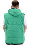 Mode XL Men's Large Size Inflatable Vest with Pockets and Detachable Hood U24703 Green - 4