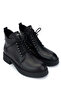 Women's Genuine Leather Black Leather Casual Boots - 2