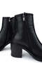 Women's Genuine Leather Black Leather Heeled Boots - 4