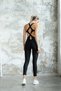 Slim Fit Cross Band Sports Jumpsuit Leggings Tightener - 2