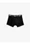 طقم بوكسر مكون من 3 قطع من القطن المطبوع عليه شعار Slim Fit - 4
