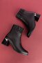 Women's Genuine Leather Rubber Ankle Heeled Stylish Boots Ast.8504 - 5