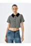 Tweed Shirt Jacket Buttoned Classic Collar Short Sleeve Slim Fit - 3