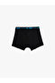 طقم بوكسر مكون من 3 قطع من القطن المطبوع عليه شعار Slim Fit - 7