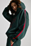 Possıbılıty Women's Embroidered Printed Hooded Green Sweatshirt - 5