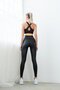 Skinny Fit Leather Look Extra High Waist Sports Black Leggings - 6