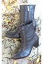 N130 Genuine Leather Women's Classic Heeled Boots with Laces and Zipper - 3