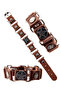 Adjustable Size Leather Unisex Bracelet Bundle with String Detail - 3