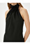 Halter Neck Mini Dress with Rose Appliqué Detail - 5