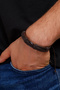 Adjustable Size Leather Unisex Bracelet Bundle with String Detail - 3