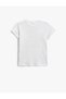 T-Shirt Slogan Printed Short Sleeve Crew Neck Textured Cotton - 2