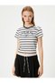 Slogan Printed T-Shirt Crew Neck Short Sleeve - 3