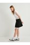 Mini Pleated A-Line Skirt Double Layer Color Contrast