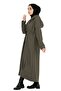 Hooded Skirt Flounce Trench Coat-khaki - 2