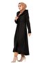 Hooded Skirt Flared Trench Coat-Black - 3