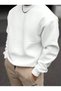 Men's White Oversize Crew Neck Sweatshirt
